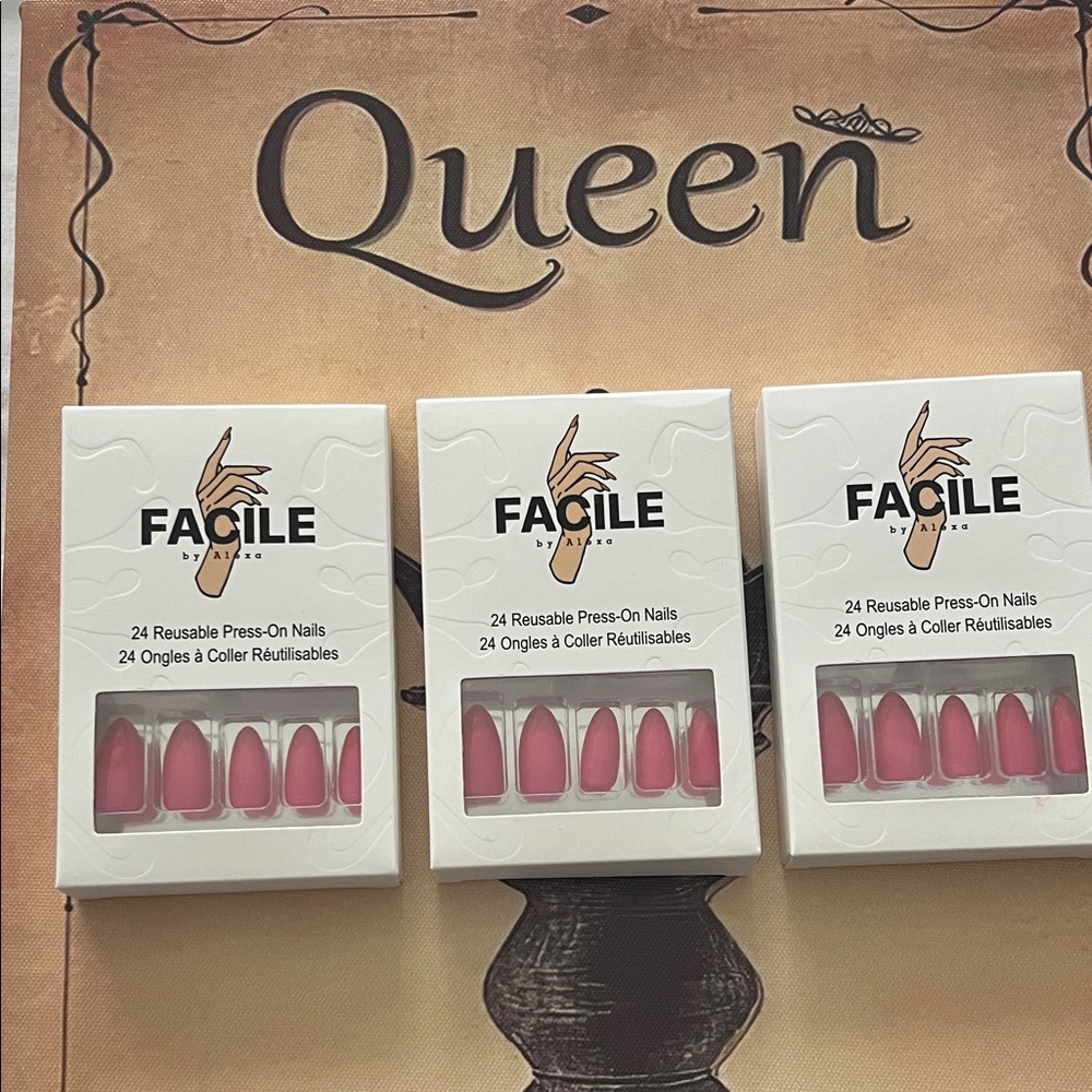 Pink Reusable Press-On Nails
